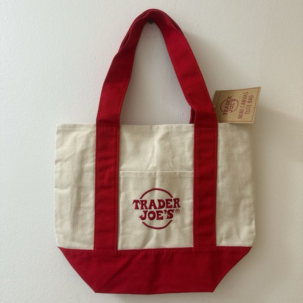 Trader Joe's RED Canvas Tote Bag
